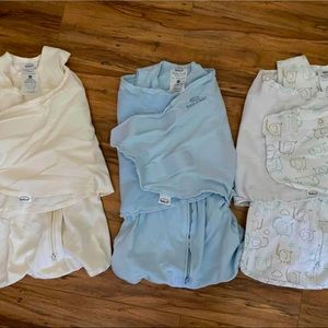 3 newborn size halo sleep sack swaddles